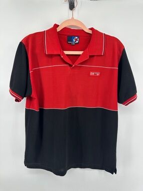 DXIXSport VTG Y2K Block Motorsport Racing Red&Black Short Sleeve Polo SzXL